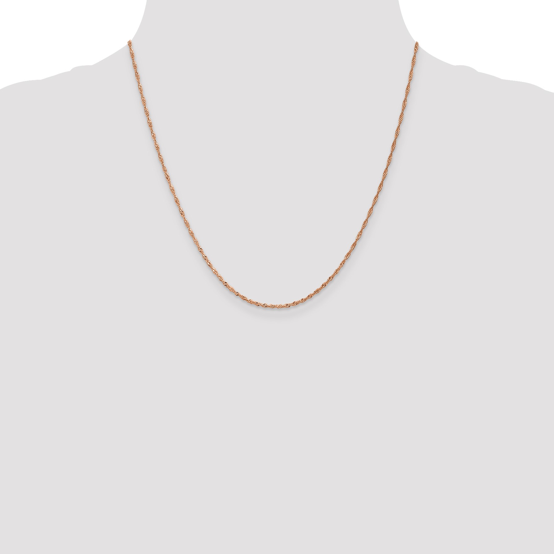 14K Rose Gold 1 mm Singapore 14K Rose Gold 1 mm Singapore